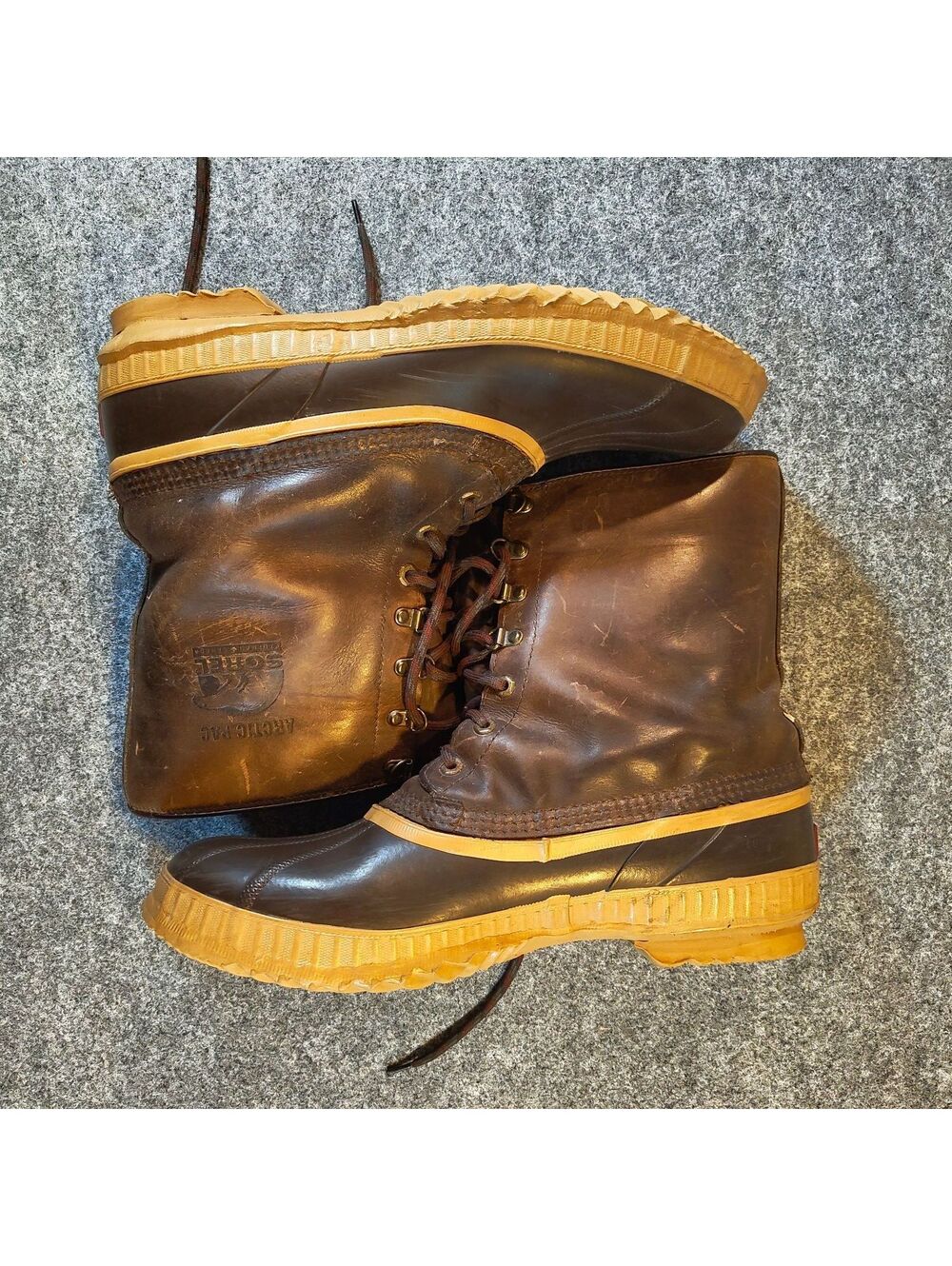 Sorel Arctic Pac Winter Snow Boots Mens Size 12 Brown Waterproof Duck Boots